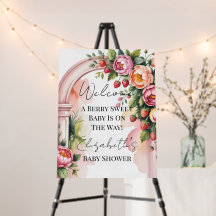 A Berry Sweet Baby Is On The Way Baby Shower Sign