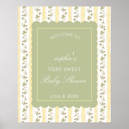 A berry sweet baby is on the way Welcome Sign Poster (Voorkant)