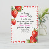 A Berry Sweet  Baby Shower invitation  Kaart (Staand voorkant)