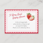 A Berry Sweet Display Shower-Strawberry Themed Informatiekaartje (Voorkant)
