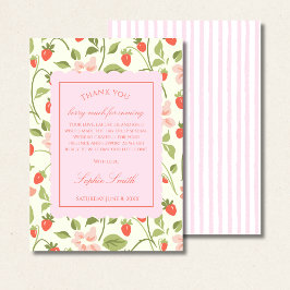 A berry sweet girl is on the way Baby Shower Bedankkaart