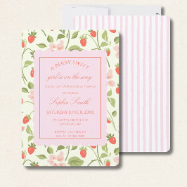 A berry sweet girl is on the way strawberry kaart