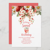 A Berry Sweet Strawberry Second Birthday Kaart (Voorkant / Achterkant)