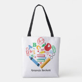 A+ Beste Leraar Schoolbenodigdheden Tote Bag (Achterkant)
