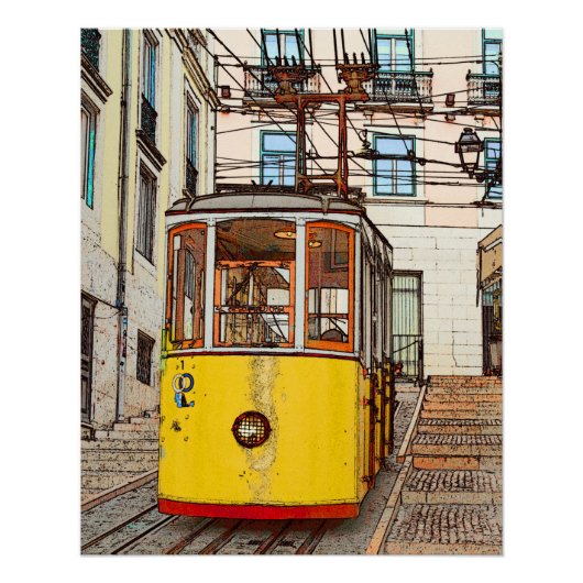 A Bica de Duarte Belo - Lisboa Perfect Poster (Voorkant)