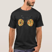 A bicycle with pizza shaped wheels  Bicycle pizza T-shirt (Voorkant)