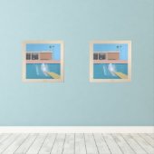 A Bigger Splash – California Pool Print Hockney Muurkunst Sets (Houten vloer)