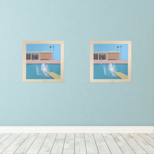 A Bigger Splash – California Pool Print Hockney Muurkunst Sets (Houten vloer)