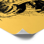 A Black and Yellow Hand Drawn Leopard Illustration Poster (Hoek)