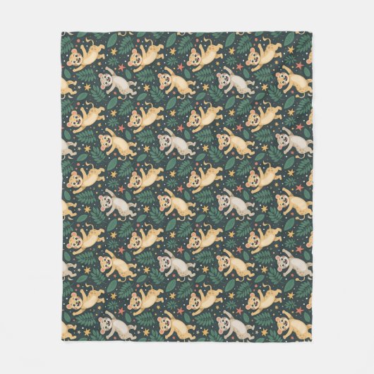 A blanket's front side features a repeating  fleece deken (Voorkant)