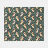 A blanket's front side features a repeating  fleece deken (Voorkant (Horizontaal))