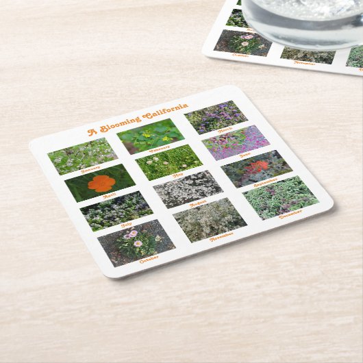 A Blooming California Kartonnen Onderzetters (Schuin)
