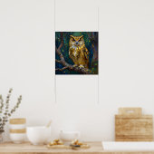 A Blue and Gold Majestic Owl   Poster (Keuken)