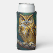A Blue and Gold Majestic Owl   Seltzer Blikjeskoeler (Seltzer Voorkant)