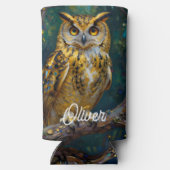 A Blue and Gold Majestic Owl   Seltzer Blikjeskoeler (Achterkant)