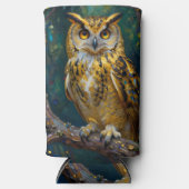A Blue and Gold Majestic Owl   Seltzer Blikjeskoeler (Voorkant)