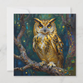 A Blue and Gold Owl Blank Kaart (Voorkant)