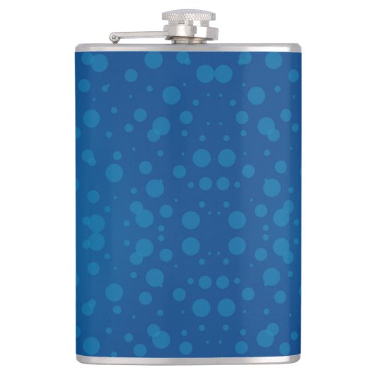 A blue hip flask with a silver cap  heupfles (Voorkant)