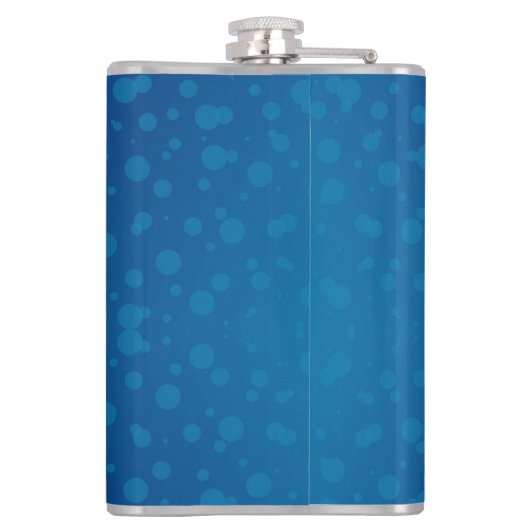 A blue hip flask with a silver cap  heupfles (Achterkant)