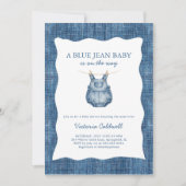 A Blue Jean Baby Denim Baby Shower Kaart (Voorkant)