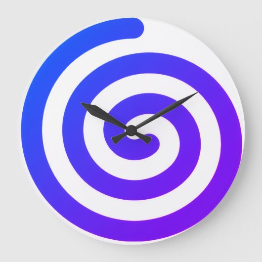 A Blue Spiral Kitchen or Living Room Wall Clock Grote Klok (Voorkant)