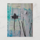 A Boat and a Bird Mixed Media Collage Briefkaart (Voorkant)