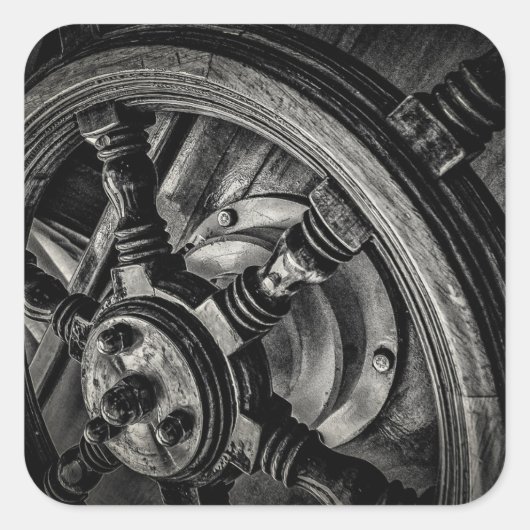 A Boat's Helm Vierkante Sticker (Voorkant)