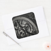 A Boat's Helm Vierkante Sticker (Envelop)