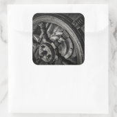 A Boat's Helm Vierkante Sticker (Tas)