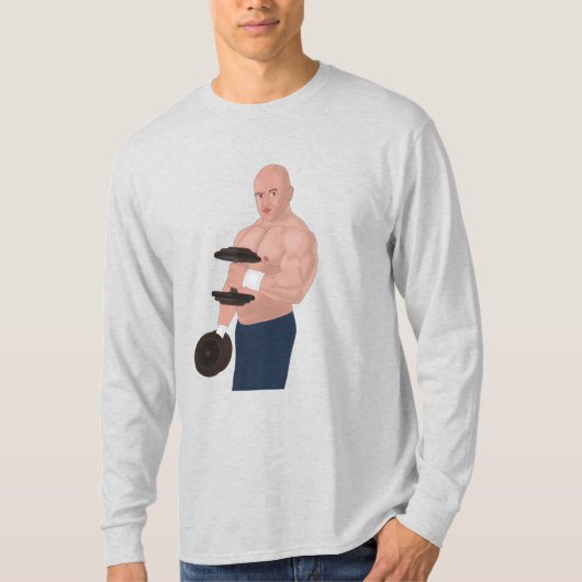A bodybuilder daddy training with dumbbells t-shirt (Voorkant)