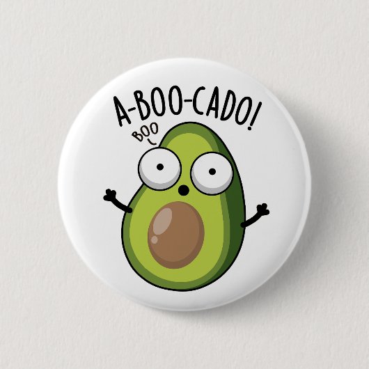 A-boe-ka-do Grappige Avocadoverschrikkingspuns Ronde Button 5,7 Cm (Voorkant)