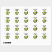 A-boe-ka-do Grappige Avocadoverschrikkingspuns Ronde Sticker (Vel)