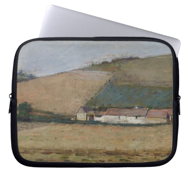 A Boerderij between Hills, Giverny, c.1887 Laptop Sleeve (Voorkant)