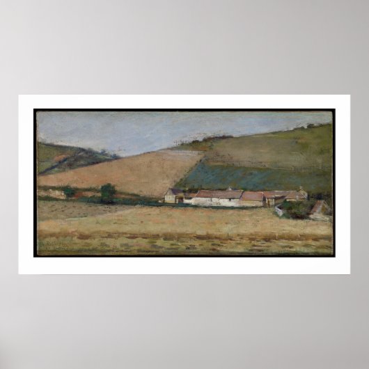 A Boerderij between Hills, Giverny, c.1887 Poster (Voorkant)