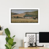 A Boerderij between Hills, Giverny, c.1887 Poster (Thuiskantoor)
