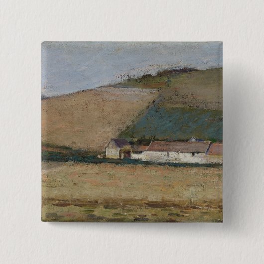 A Boerderij between Hills, Giverny, c.1887 Vierkante Button 5,1 Cm (Voorkant)