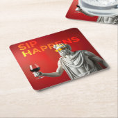 A bold and modern “Sip Happens” coaster Kartonnen Onderzetters (Schuin)