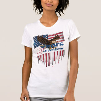 A bold, distressed illustration of a soaring bald t-shirt