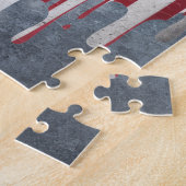 A bold, distressed illustration of an eagle legpuzzel (Zijkant)