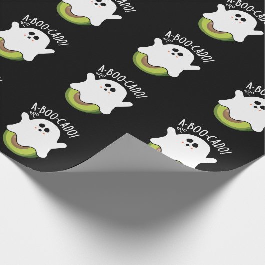 A-boo-cado Funny Avocado Pun Dark BG Cadeaupapier (Hoek)