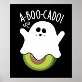 A-boo-cado Funny Avocado Pun Dark BG Poster (Voorkant)