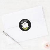 A-boo-cado Funny Avocado Pun Dark BG Ronde Sticker (Envelop)