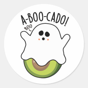 A-boo-cado Funny Avocado Pun Ronde Sticker