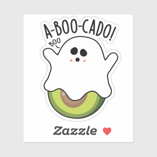A-boo-cado Funny Avocado Pun Sticker (Vel)