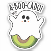 A-boo-cado Funny Avocado Pun Sticker (Voorkant)