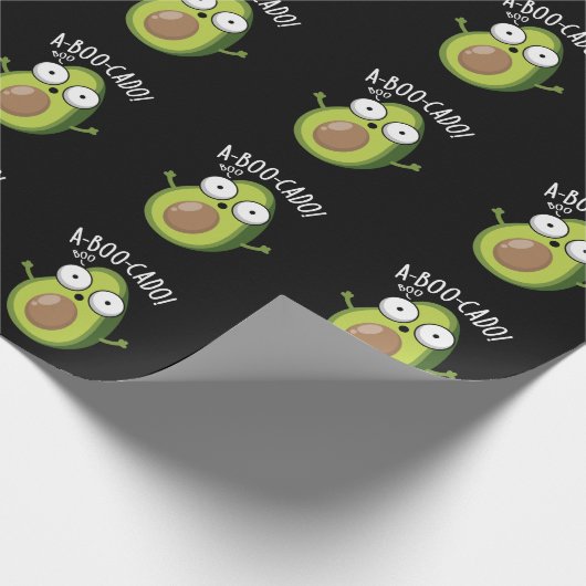 A-boo-cado Funny Avocado Scare Puns Dark BG Cadeaupapier (Hoek)