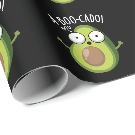 A-boo-cado Funny Avocado Scare Puns Dark BG Cadeaupapier (Rol Hoek)