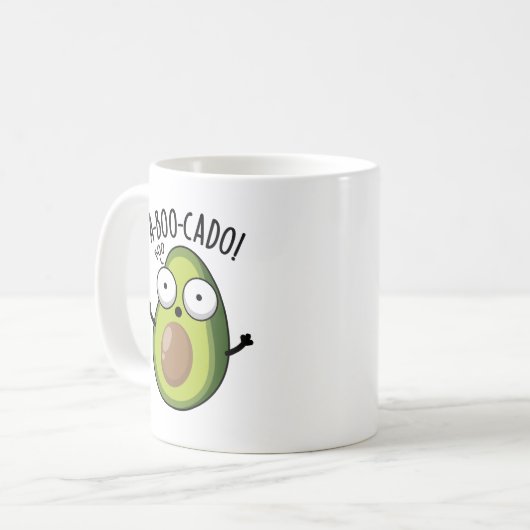 A-boo-cado Funny Avocado Scare Puns Koffiemok (Voorkant links)