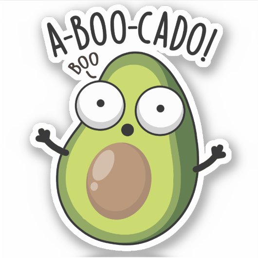 A-boo-cado Funny Avocado Scare Puns Sticker (Voorkant)