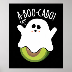 A-boo-cado Grappige Avocado Puns Donker BG Poster